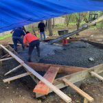 Cement bed for Gazebo installation