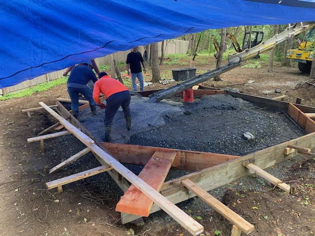 Cement bed for Gazebo installation